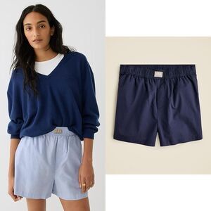 NWT J CREW End-on-end cotton boxer short in navy